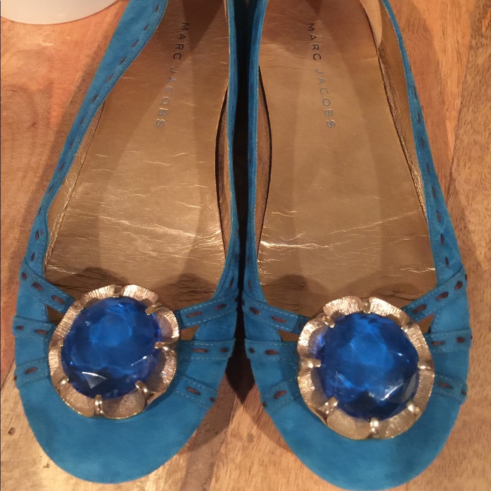 Marc Jacobs blue jeweled flats